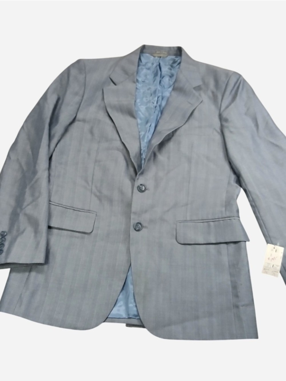 Rocky Mens 38R Suit Jacket Gray Pinstripe Wool Blend Korea Vintage Blazer 38 R